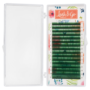 Цветные ресницы Lash&Go микс "Зеленый" (16 линий)