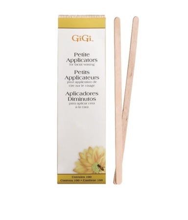 GiGi, деревянный закругленный шпатель (мини) для нанесения воска Spatula Petite, 100 шт.