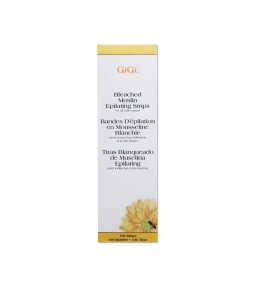GIGI 7х22 см. полоски Bleached Muslin Epilating Strips отбеленные миткалевые(100 шт)