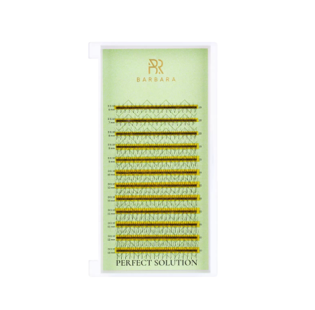 РЕСНИЦЫ BARBARA "PERFECT SOLUTION" ГОТОВЫЕ ПУЧКИ 3D МИКС (12 ЛИНИЙ)